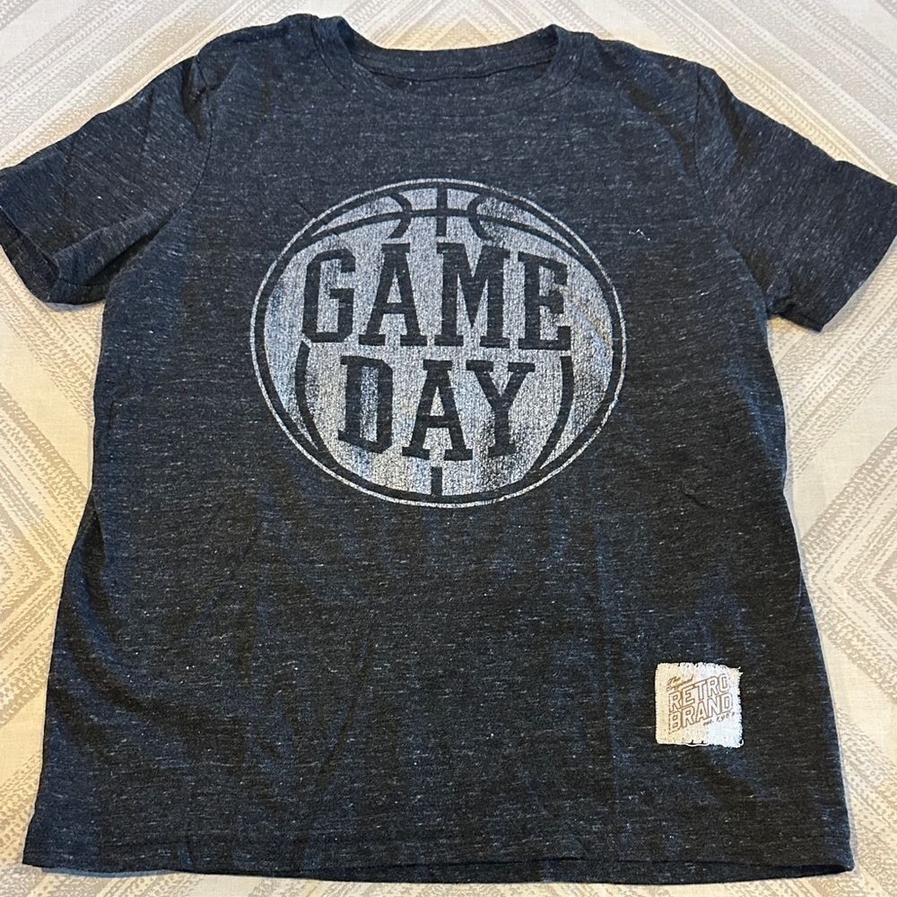 The Original Retro Brand ‘Game Day’ Basketball Heather Grey T-Shirt Size Small